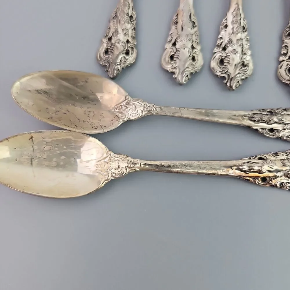Vintage Baroque by Godinger Flatware Lot of 16 Spoons Silverplate for Craft